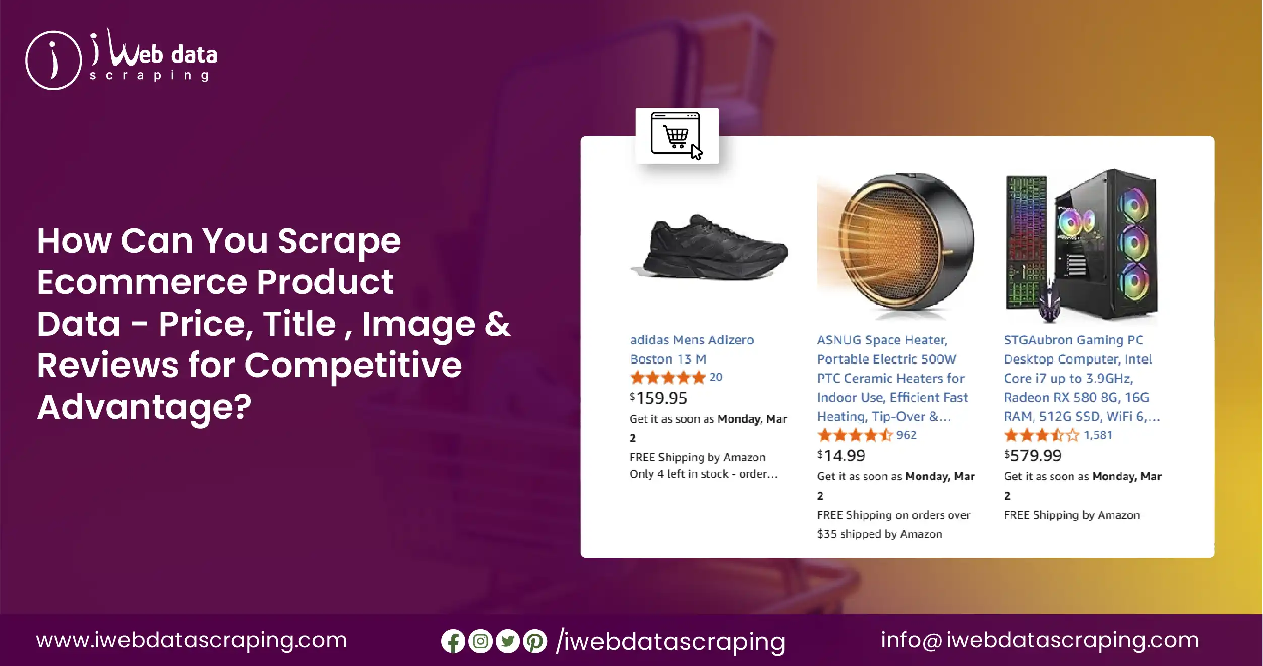 Scrape Ecommerce Product Data - Price, Title , Image & Reviews